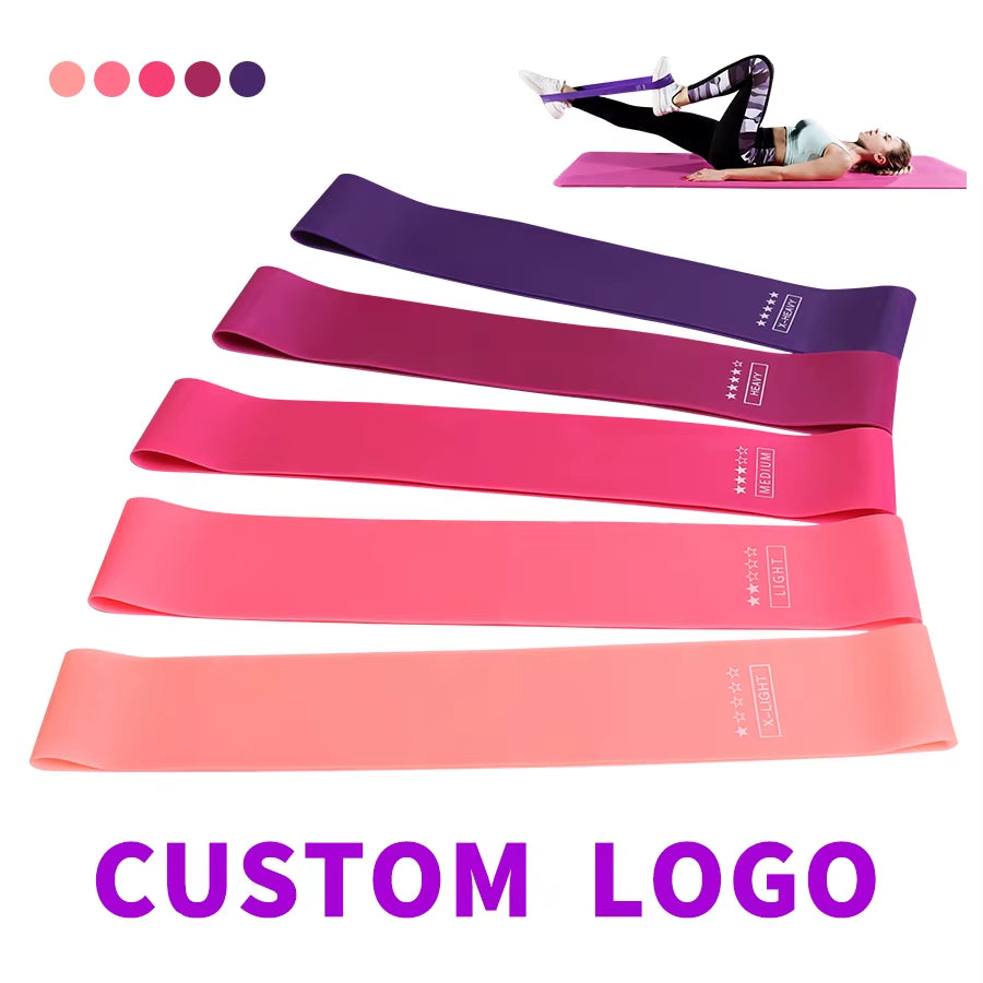 5 Different Levels Resistance Bands Custom LOGO Wholesale Customized Color Printed Private Physical Therapy Crossfit Equipment