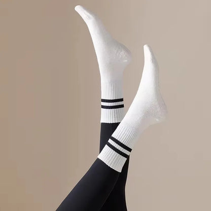 Professional Non-Slip Yoga Socks Cotton Mid-Tube Bottom Silicone Indoor Fitness Socks Gym Floor Socks Dance Pilates Sports Socks