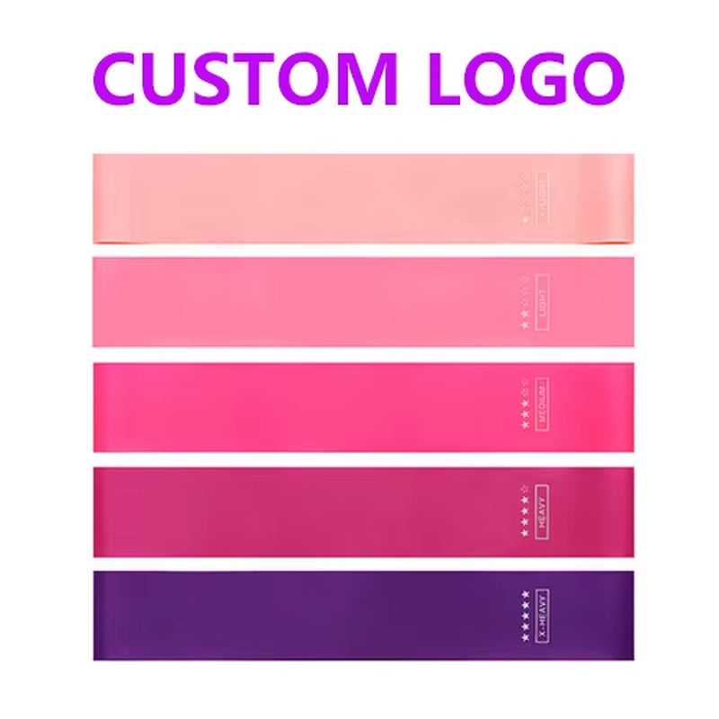 5 Different Levels Resistance Bands Custom LOGO Wholesale Customized Color Printed Private Physical Therapy Crossfit Equipment